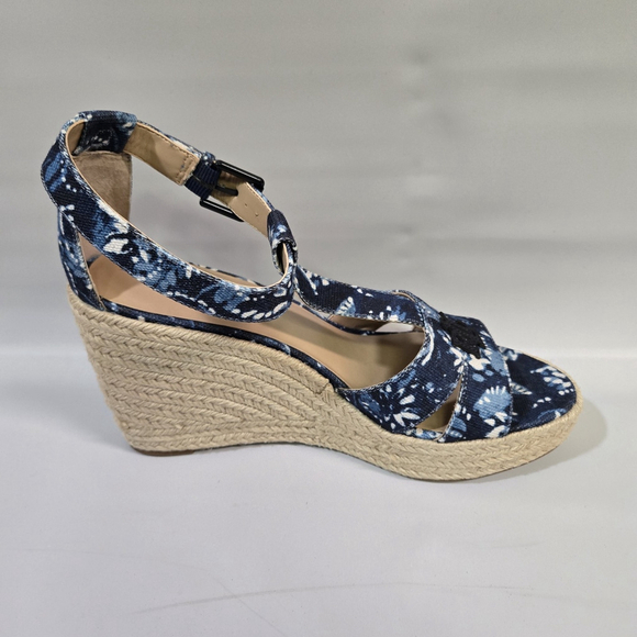 Lauren Ralph Lauren Hale Platform Sandal Blue Floral Espadrille Wedge 10 NIB - Picture 8 of 11